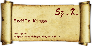 Száz Kinga névjegykártya