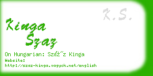 kinga szaz business card